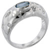 Size 8 Oval Cut Cz Aquamarine Quilt Ring