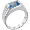 Emerald Cut Cz Aaquamarine Ring