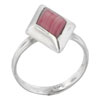 Size 8 Red Coral Marquise Ring