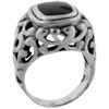 Size 8  Princess  Cut Onyx Vine Black  Rings 