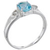 Size 8 Oval Cut Cz Aquamarine Rhinestone Ring