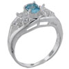 Size 8 Oval Cut Cz Aquamarine Ring