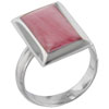Size 8 Red Coral Elgonated Rectangular Ring