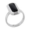 Size 8  Elongated  Rectangular Onyx Black Rings