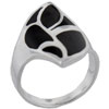 Size 8 Onyx Tupil Shaped Motif Black Rings