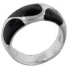 Size 8 Tribal &amp; Art Deco Motif Black Rings