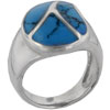 Size 8 Turquoise Leaf Design Ring
