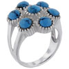 Size 8 Turquoise Flower Bouquet Motif Ring
