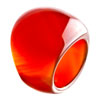  Rings - Red Round Smooth Agate Ring