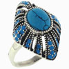 Size 9 Vintage Oval Turquoise Sterling Silver Ring