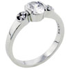 Size 9 Oval Cut Cz Sterling Silver Ring