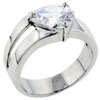 Size 9 Forked Band Pear  Cubic   Zirconia   Ring 