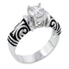 Size 9  Antique  Cz Sterling Silver Ring