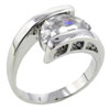 Size 9 Crescent Cubic Zirconia Ring