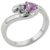 Size 9 Pink Heart Cz Ring