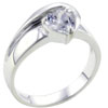 Size 9 Wave Band Heart Cz Ring
