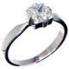 Size 9 Square Cut Cz Sterling Silver Ring