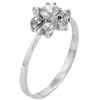 Size9 Round Cut Cz Flower Sterling Silver Ring