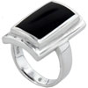 Size 9 Emerald Cut Onyx Black Rings