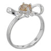 Size 9 Round Cut Cz Topaz Bow Ring