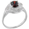 Size 9 Oval Cut Cz  Garnet  Twist Ring