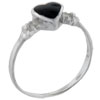 Size 9 Heart Cut Onyx Black Rings