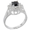 Size 9  Round  Cut Onyx &amp; Cz  Black  Rings