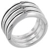 Size 9 Round Cut Cz Stripe Ring Trio