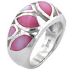 Sterling Silver Size 9 Pink Mother Of Pearl Flower Petals Ring