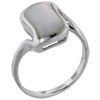 Sterling Silver Size 9 Mother Of Pearl Leaf Ring