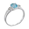 Size 9 Oval Cut Cz Aquamarine Ring