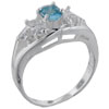 Size 9 Oval Cut Cz Aquamarine Rhinestone Ring