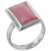 Size 9 Red Coral Elgonated Rectangular Ring