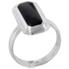 Size 9 Elongated Rectangular Onyx Black Rings