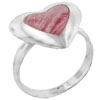 Size 9 Pink Heart Shaped Red Coral Ring