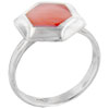 Size 9 Pink Hexagonal Red Coral Shell Ring