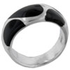 Size 9 Tribal &amp; Art Deco Motif Black Rings