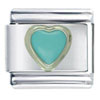 Heart Aqua Italian Charm