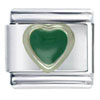 Heart Green Italian Charm