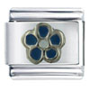 Blue Enamel  Flower   Italian   Charm 