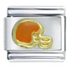 Orange Football Helmet Italian Charm