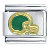 Green Football Helmet Italian Charm