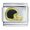 Black Football Helmet Italian Charm