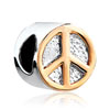 Pugster Golden Peace Logo European Beads
