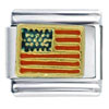 Gold  Usa   Flag  Italian Charm