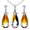 Pugster Classic November Birthstone Topaz Swarovski Crystal Drop Pendant And Ear