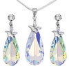 Pugster Beautiful Color Light Swarovski Crystal Drop Pendant And Earrings Set