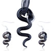 Black Snake Dichroic Glass Pendant And Earring Set