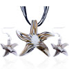Golden And Black  Starfish   Murano   Glass   Pendant  And Earring  ... 