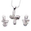 Double 925 Sterling Silver Arcs Shape Earrings And Pendant Set Sterling Si...